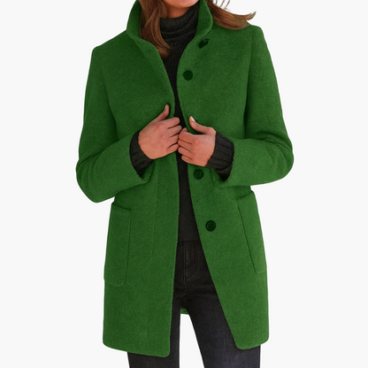 Damen Klassischer Citymantel mit Stehkragen – Eleganter Alltagsmantel für Herbst und Winter