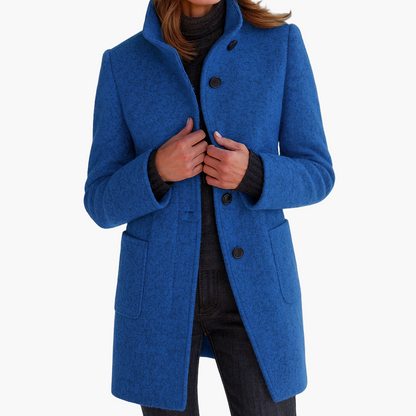 Damen Klassischer Citymantel mit Stehkragen – Eleganter Alltagsmantel für Herbst und Winter