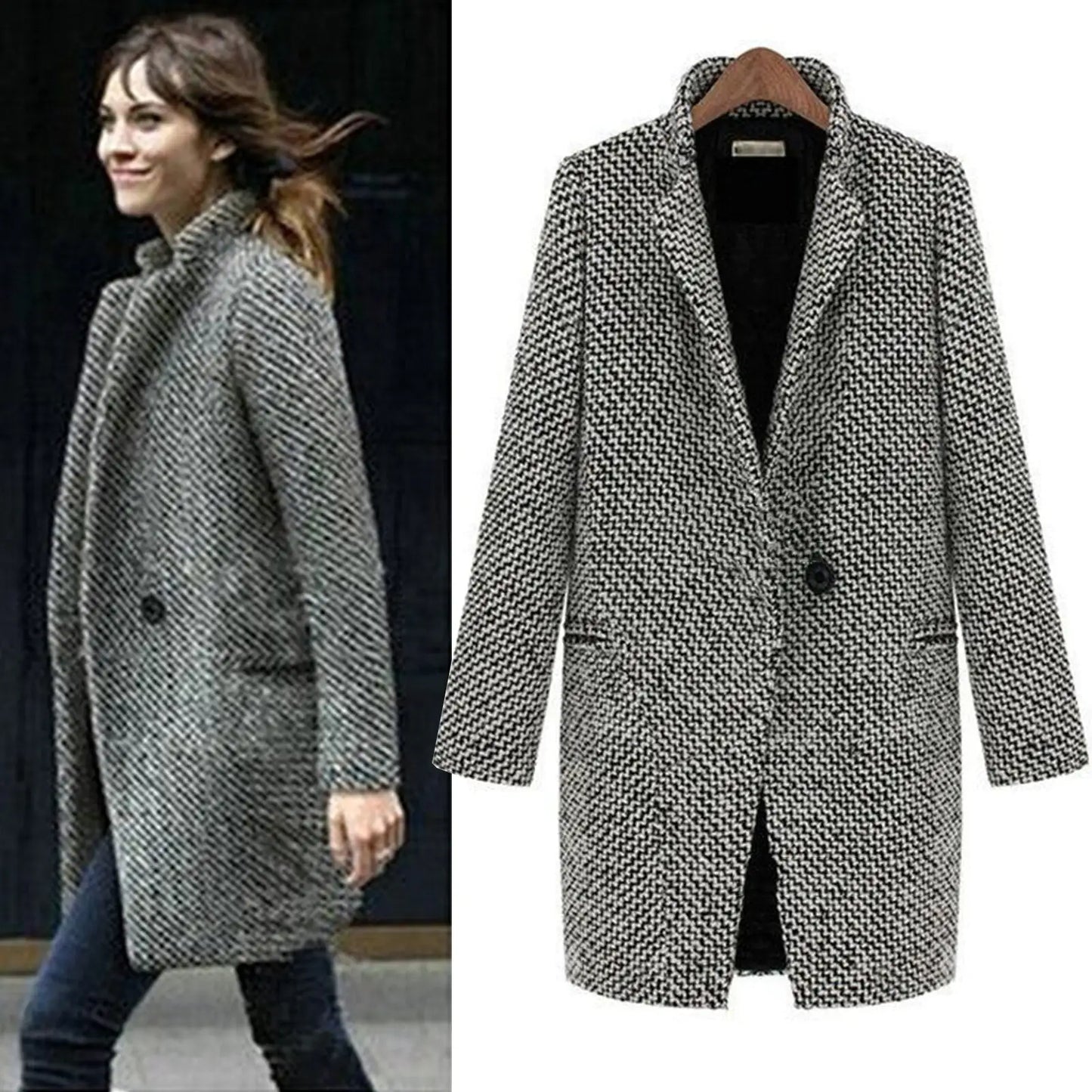 Women's coat in blazer style – Elegant winter coat for everyday & office