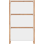 Schoenenkast wit eiken met drie fronten, 70 x 25 x 125 cm