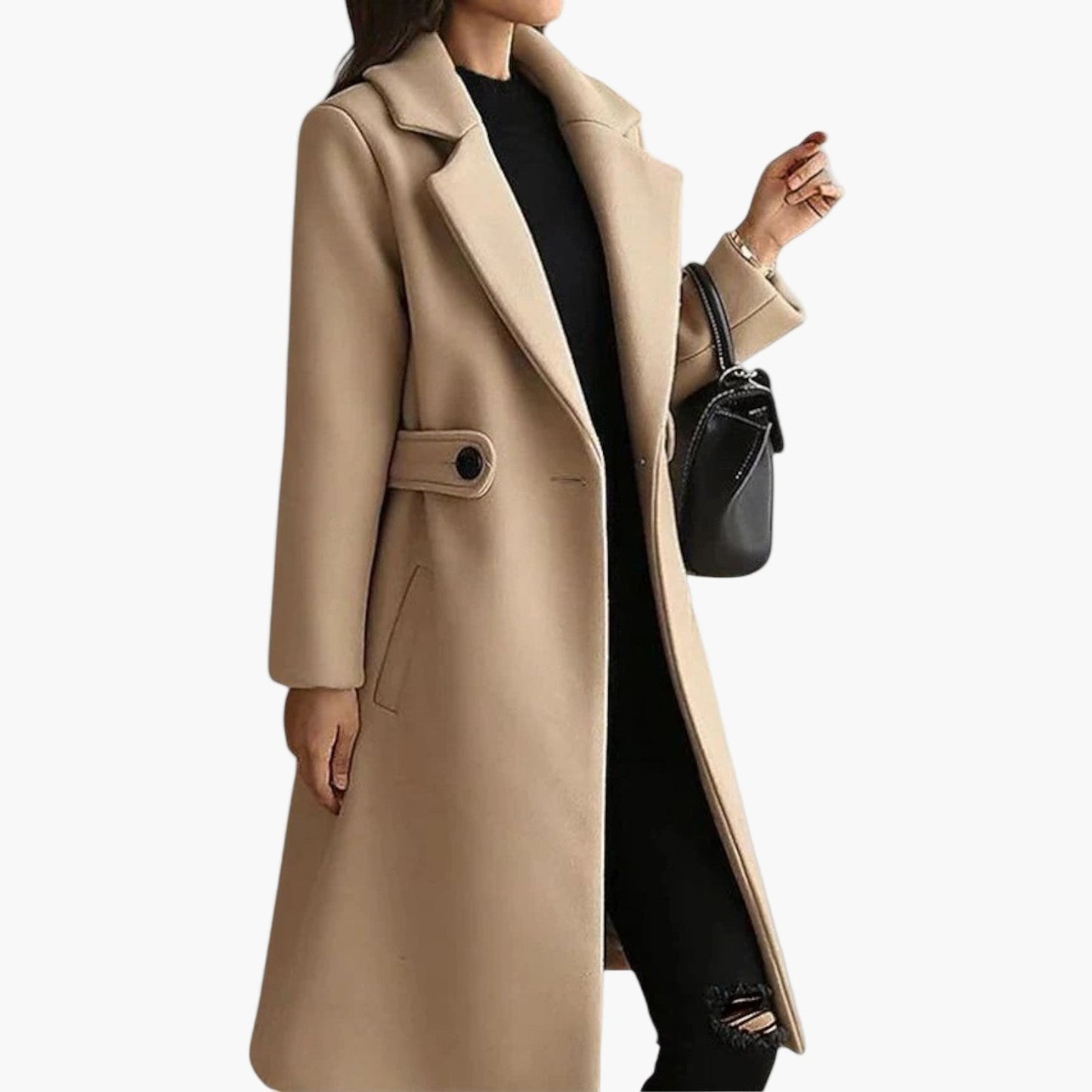 Women's winter coat with belt – Elegant, figure-hugging transitional coat for office and leisure