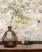 Vaas gerecycled glas Bolai beige Ø 45 x 50 cm, grote glazen vaas
