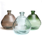 Vaas gerecycled glas Bolai beige Ø 45 x 50 cm, grote glazen vaas