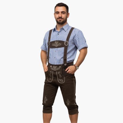 Men's Traditional Knee-Length Trousers with Suspenders – Perfect for Oktoberfest & Folk Festivals