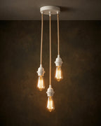 Plafondfitting voor 3 hanglampen, E27 max. 40 W, natuurlijk wit met jute-look snoer 250 cm