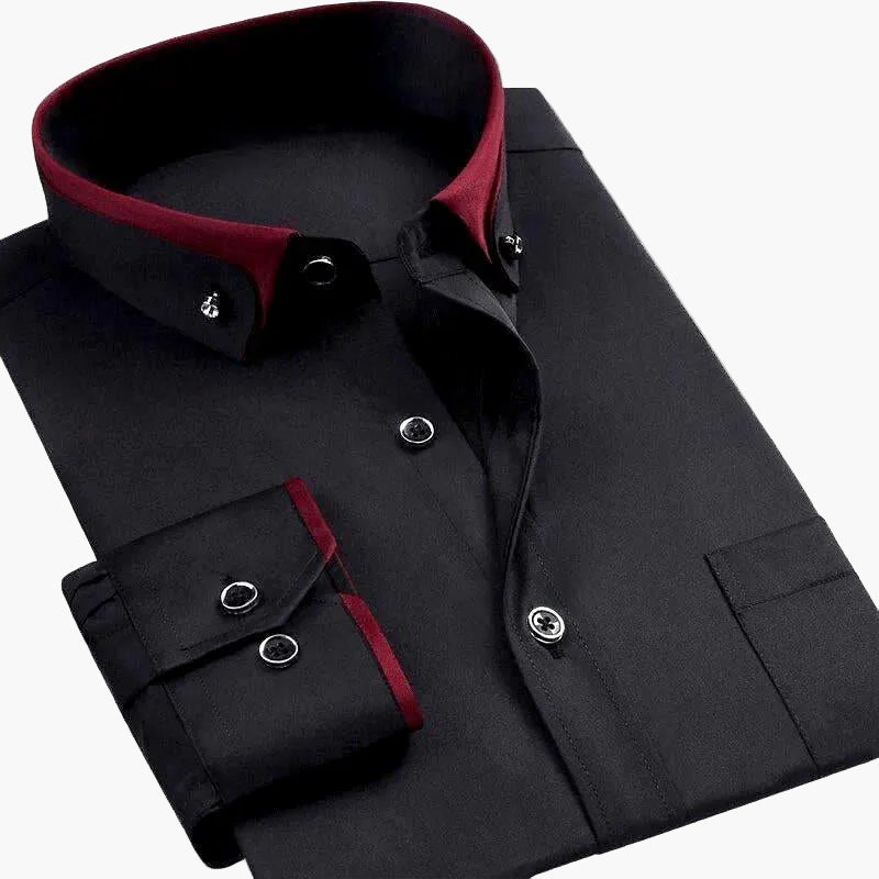 Men's Work Shirt Modern Fit – Elegant Long-Sleeve Shirt for Office and Special Occasions