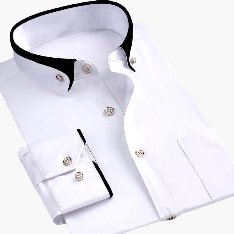 Men's Work Shirt Modern Fit – Elegant Long-Sleeve Shirt for Office and Special Occasions
