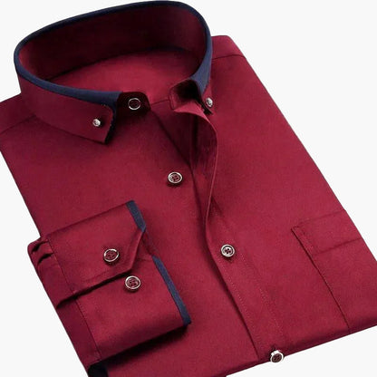 Men's Work Shirt Modern Fit – Elegant Long-Sleeve Shirt for Office and Special Occasions