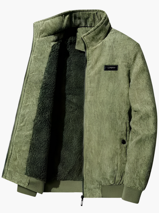 Herren Winterjacke im Cord-Look mit Teddyfutter für Freizeit und Alltag