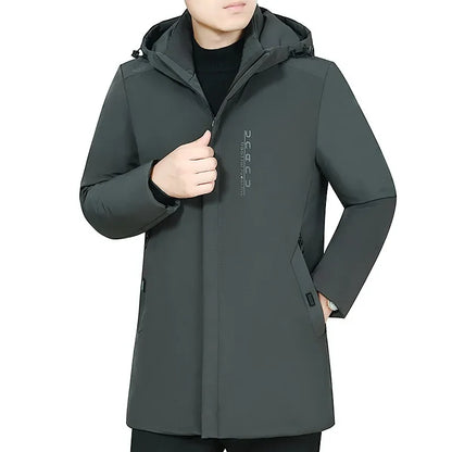 Herren Winterjacke mit Kapuze Gefüttert Kurzmantel