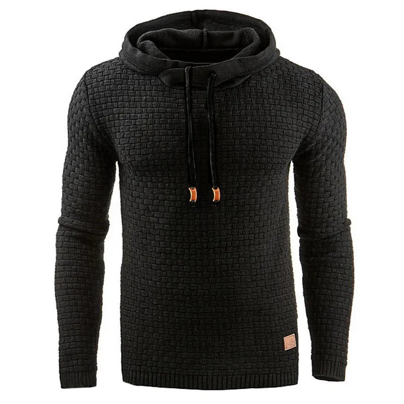 Men's hoodie with brick pattern, textured hoodie