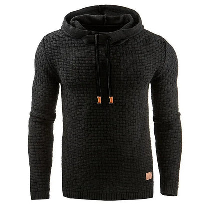Men's hoodie with brick pattern, textured hoodie