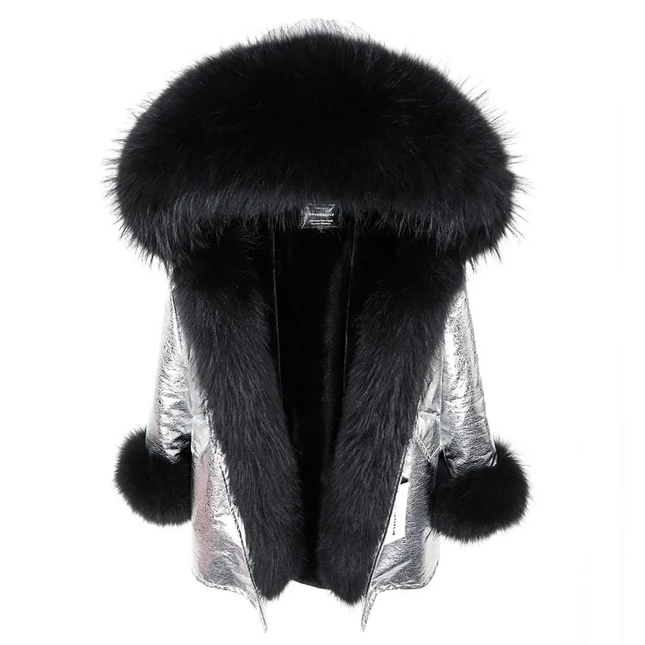 Damen Winter Parka mit abnehmbarem Fellbesatz und Kapuze