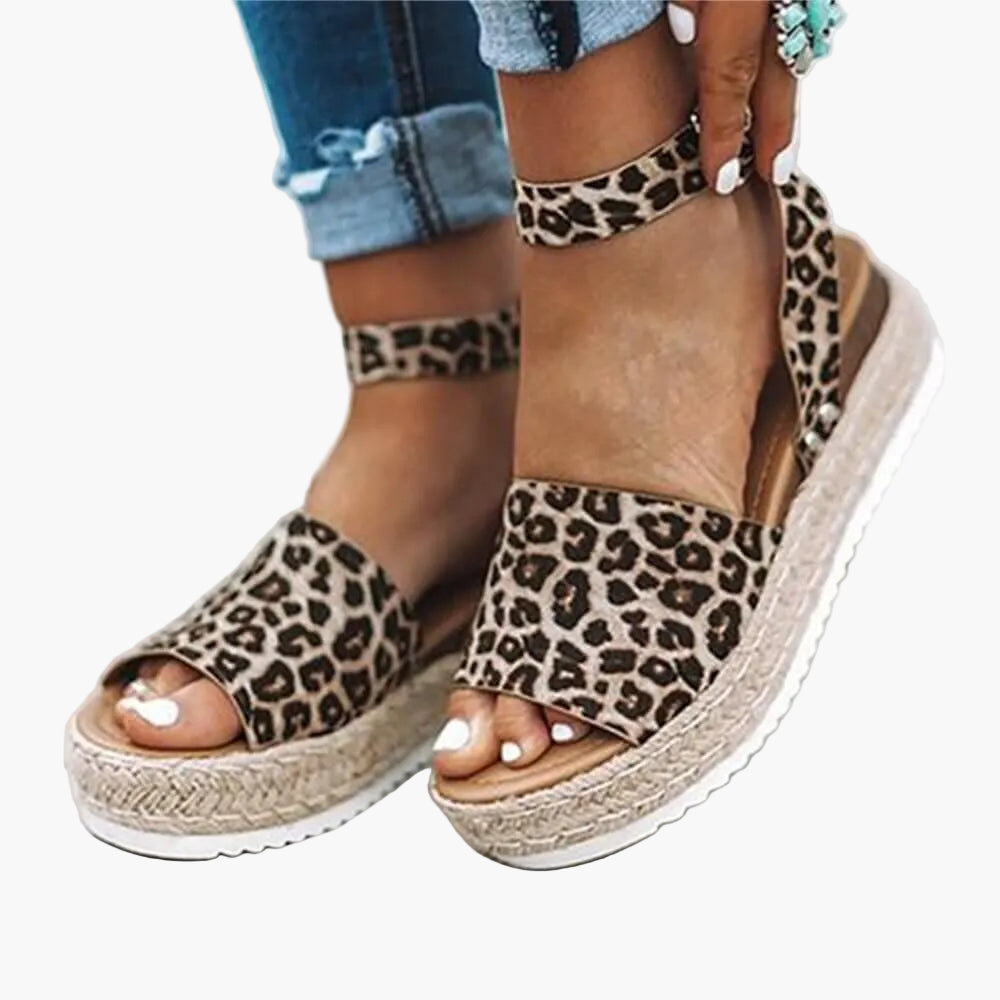 Women's platform sandals espadrilles – fashionable summer sandals with ankle straps for everyday life, leisure, and vacation