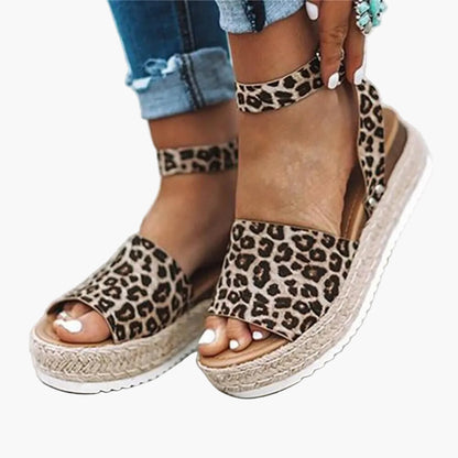 Women's platform sandals espadrilles – fashionable summer sandals with ankle straps for everyday life, leisure, and vacation
