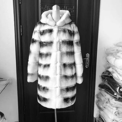 Women's coat with hood made of soft material