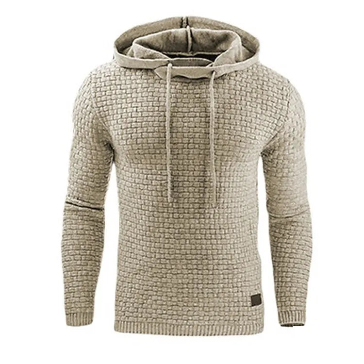 Men's hoodie with brick pattern, textured hoodie