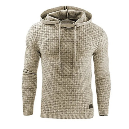 Men's hoodie with brick pattern, textured hoodie