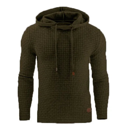 Men's hoodie with brick pattern, textured hoodie