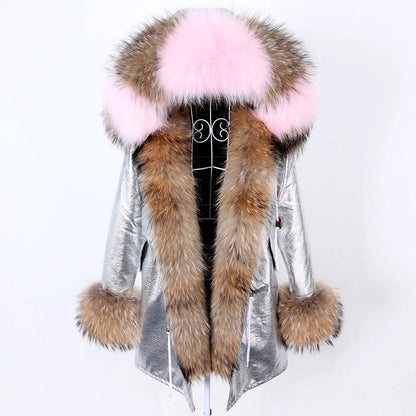 Damen Winter Parka mit abnehmbarem Fellbesatz und Kapuze