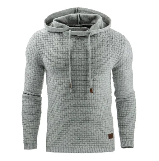 Men's hoodie with brick pattern, textured hoodie