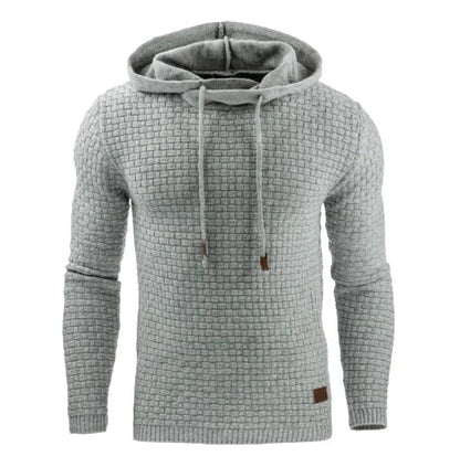 Men's hoodie with brick pattern, textured hoodie