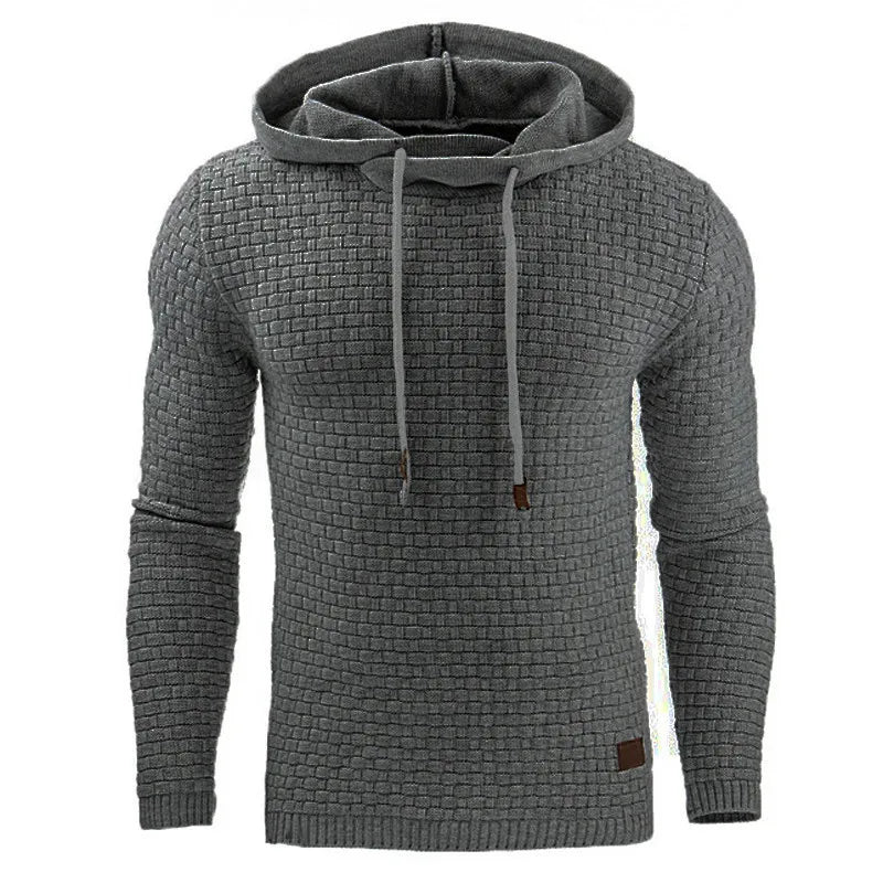 Men's hoodie with brick pattern, textured hoodie