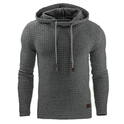 Men's hoodie with brick pattern, textured hoodie