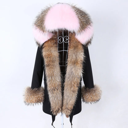 Damen Winter Parka mit abnehmbarem Fellbesatz und Kapuze