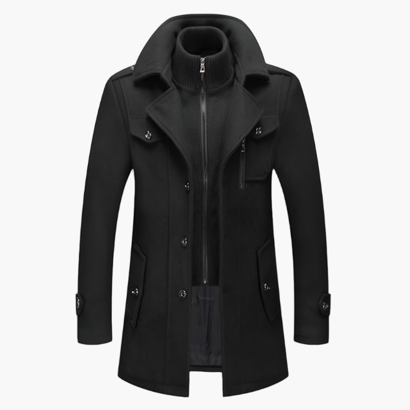Men's Classic Winter Coat with Stand-up Collar – Elegant Business & Casual Coat