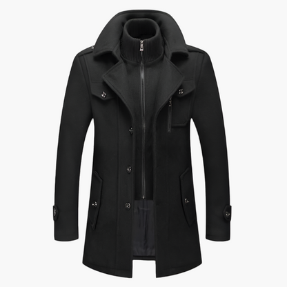 Men's Classic Winter Coat with Stand-up Collar – Elegant Business & Casual Coat