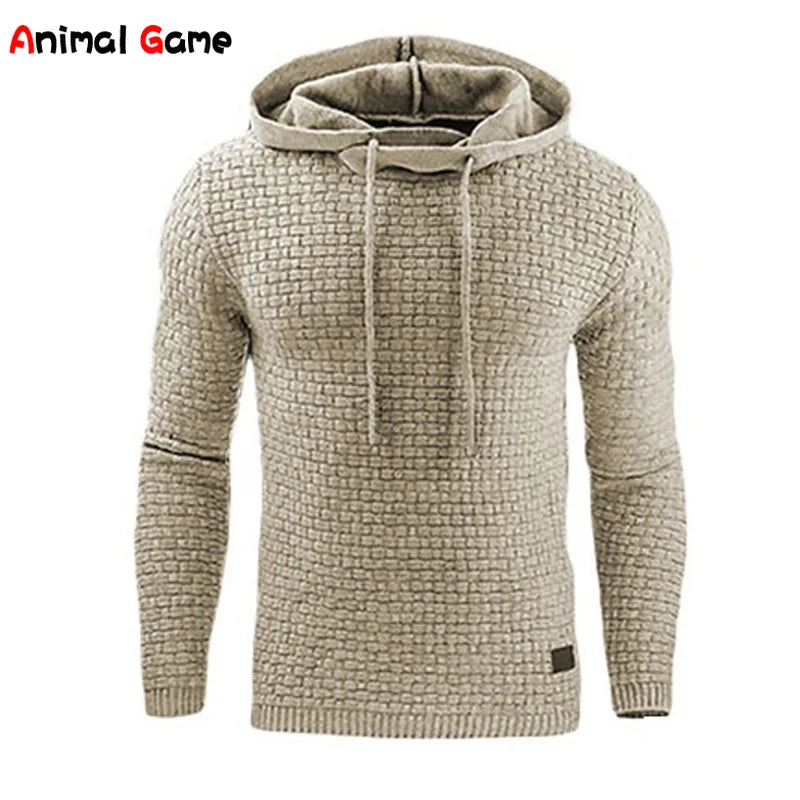 Men's hoodie with brick pattern, textured hoodie