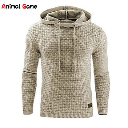 Men's hoodie with brick pattern, textured hoodie