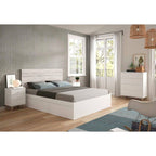 Ladekast Sweet wit 95 x 77,5 x 40 cm, met 4 lades, ronde knopjes en schuine poten