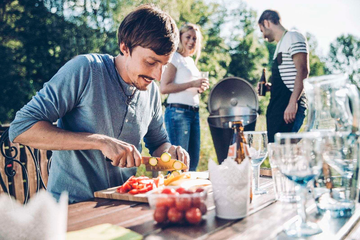 Houtskoolbarbecue roestvrij staal Cone zwart zilver Ø 60 cm, hoogte 1,05 m, voor de tuin