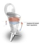 Houtskoolbarbecue roestvrij staal Cone zwart zilver Ø 60 cm, hoogte 1,05 m, voor de tuin