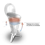 Houtskoolbarbecue roestvrij staal Cone zwart zilver Ø 60 cm, hoogte 1,05 m, voor de tuin