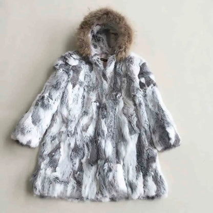 Hooded Winter Parka with Fur Collar - Long Winter Jacket for Women
