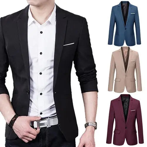 Men's Blazer Slim Fit Modern Business Casual Jacket – Elegant Suit for Office & Everyday Use