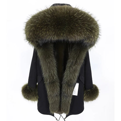 Damen Winter Parka mit abnehmbarem Fellbesatz und Kapuze