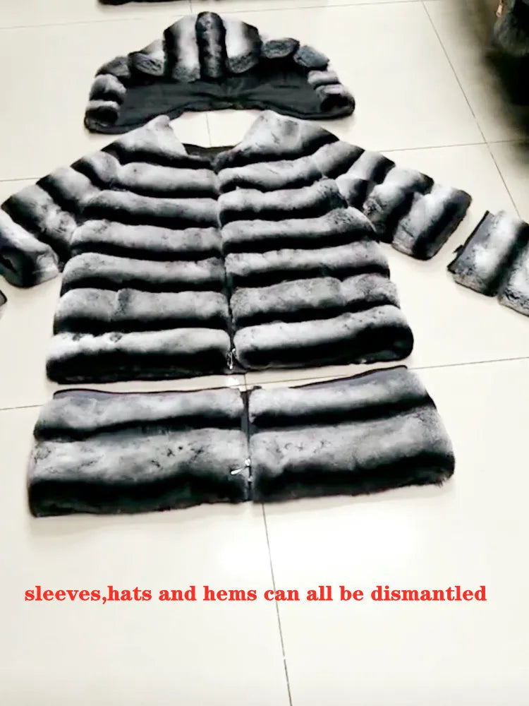 Women's coat with hood made of soft material