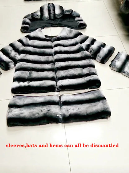 Women's coat with hood made of soft material