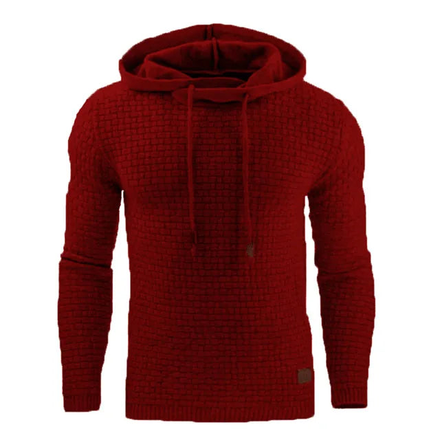 Men's hoodie with brick pattern, textured hoodie