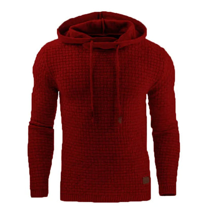 Men's hoodie with brick pattern, textured hoodie