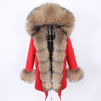Damen Winter Parka mit abnehmbarem Fellbesatz und Kapuze