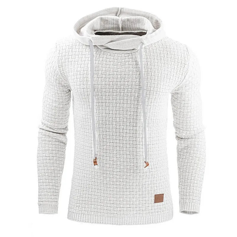 Men's hoodie with brick pattern, textured hoodie
