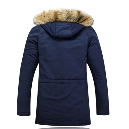 Men's parka with hood and faux fur trim - Winter jacket