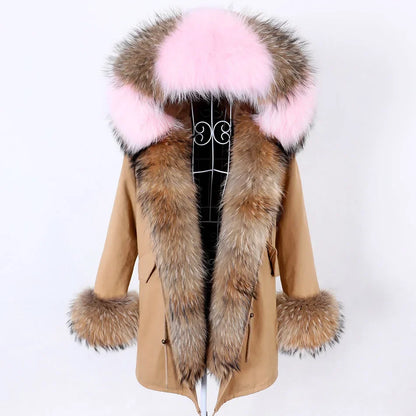Damen Winter Parka mit abnehmbarem Fellbesatz und Kapuze