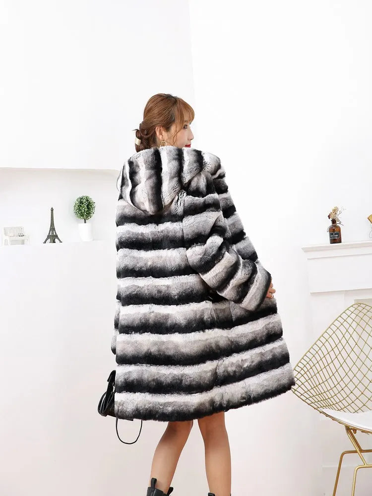 Women's coat with hood made of soft material