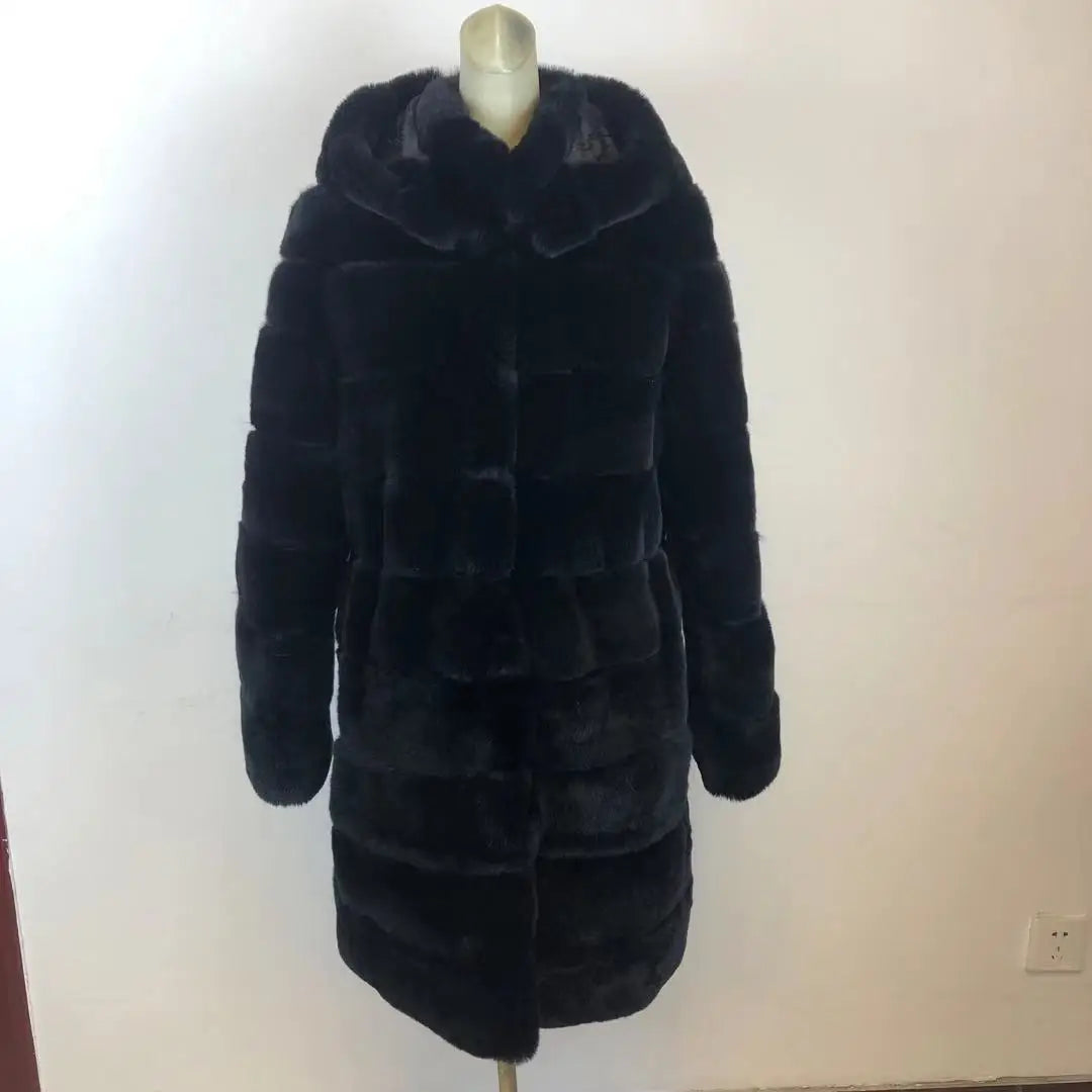 Women's coat with hood made of soft material